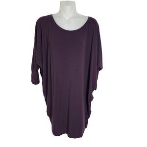 41 Hawthorn Tunic Top Medium Queensland Dolman Sleeve Knit Purple 3/4 Sleeves